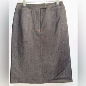 Dark Navy with Tan Stitching Women's Pencil Skirt Size 8